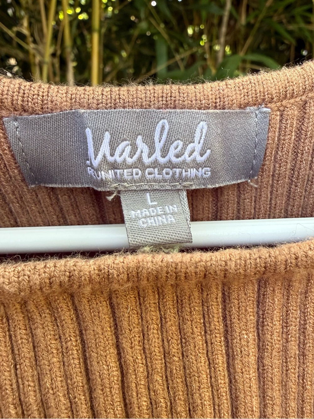 Marled Ribbed Knit Sleeveless Tank Top - Camel Brown - Picture 5 of 6